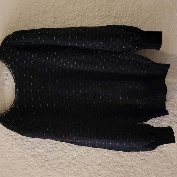 Vintage "Beverly Golderg Style" Acrylic Long Sleeve Metallic/Black Sweater - Picture 8 of 8